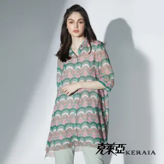 【KERAIA 克萊亞】日式和風輕薄長版襯衫