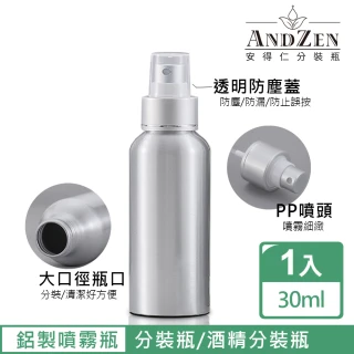 【ANDZEN】30ml鋁製噴霧瓶分裝瓶(鋁製噴霧瓶/分裝瓶/酒精分裝瓶/噴霧瓶/分裝噴瓶)