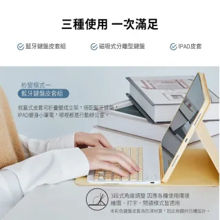 【YOMIX 優迷】iPad Air 5/4 10.9吋/Pro 11吋磁吸式藍牙鍵盤皮套保護組(支援繁中/英輸入)