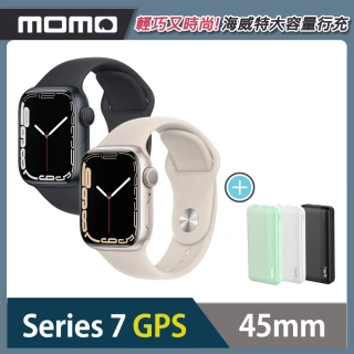 【Apple 蘋果】Apple Watch S7 GPS 45mm★海威特行充組(鋁金屬錶殼搭配運動型錶帶)