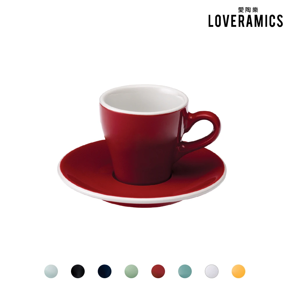 【LOVERAMICS 愛陶樂】濃縮咖啡杯盤組80ml(多色可選)