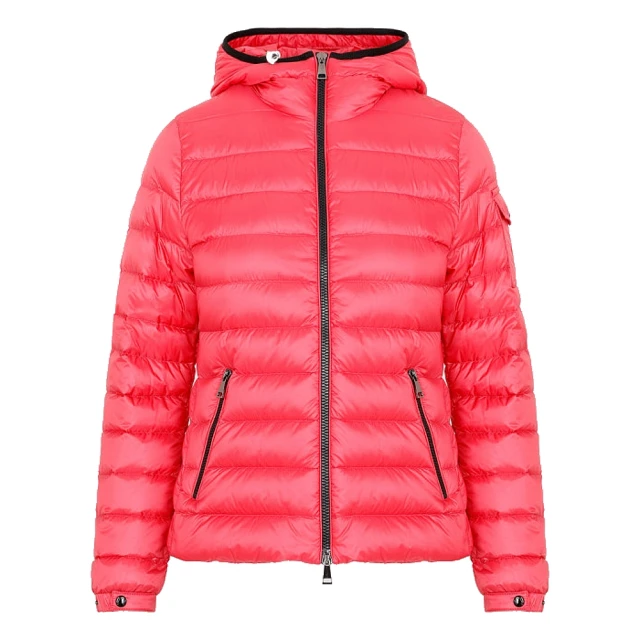 【MONCLER】女款 桃紅色連帽輕量羽絨外套(0號USA-XS、1號USA-S、2號USA-M)