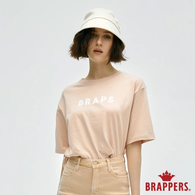 BRAPPERS【BRAPPERS】女款 BRAPS印花短版寬T(淺粉)