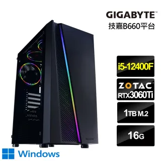 【技嘉平台】i5六核{獵鷹公爵W}GeForce RTX 3060 Ti獨顯Win10電玩機(i5-12400F/16G/1TB_SSD)