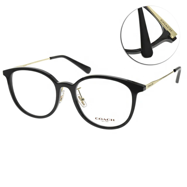 【COACH】光學眼鏡 貓眼圓框(黑-淡金#HC6160D 5002)