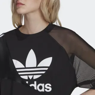 【adidas 愛迪達】上衣 洋裝 運動上衣 短袖上衣 女上衣 黑 TEE DRESS(HC0637)