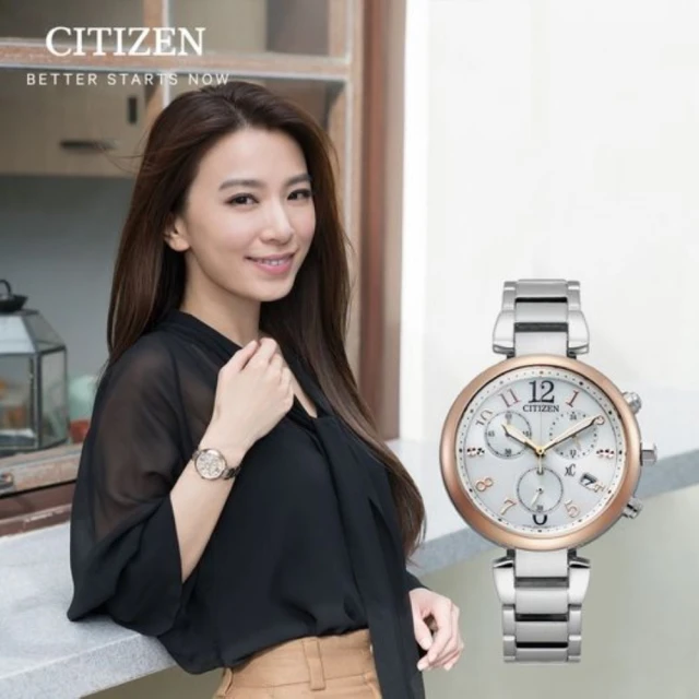 【CITIZEN 星辰】xC 三眼光動能計時女錶35mm(FB1454-52A)