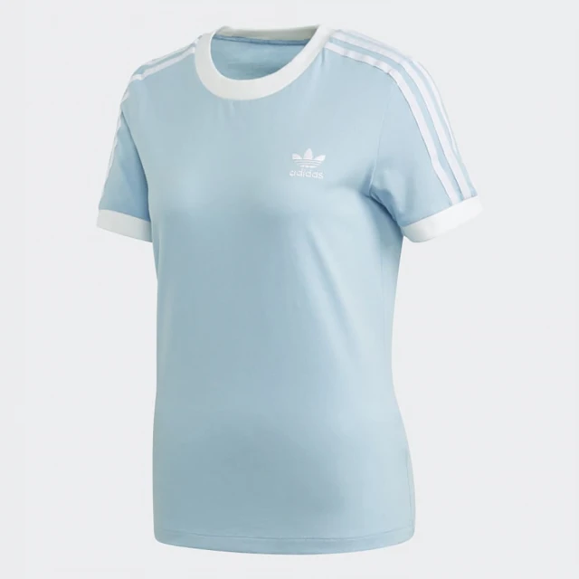 adidas 愛迪達【adidas 愛迪達】上衣 女款 短袖上衣 運動 亞規 3 STR TEE 水藍 FM3322