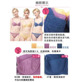【Swear 思薇爾】晨曦系列B-F罩蕾絲包覆內衣3件組(隨機出貨)
