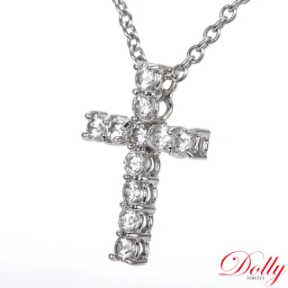 【DOLLY】18K金 十字架0.50克拉鑽石項鍊