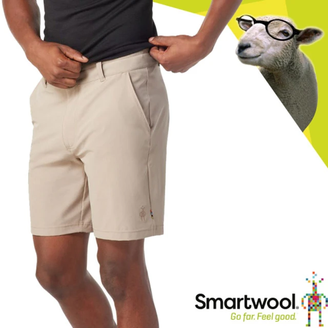 【SmartWool】男 Merino Sport 抗菌控溫羊毛8吋短褲.休閒褲(SW016560 沙丘灰)