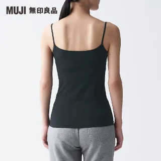 【MUJI 無印良品】女有機棉混彈性無側縫天竺細肩帶/2入(共2色)
