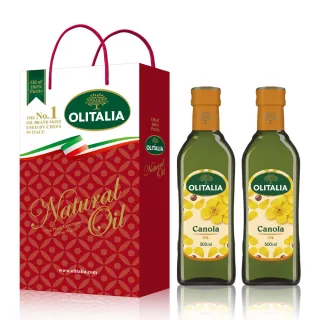 【Olitalia 奧利塔】純橄欖油1000mlx4瓶(+頂級芥花油500mlx2瓶-禮盒組)