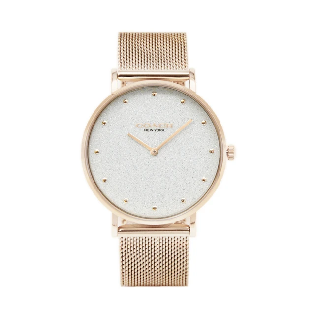COACH【COACH】COACH 玫瑰金框 星空白面 玫瑰金米蘭錶帶 女性腕錶(CO14503631)