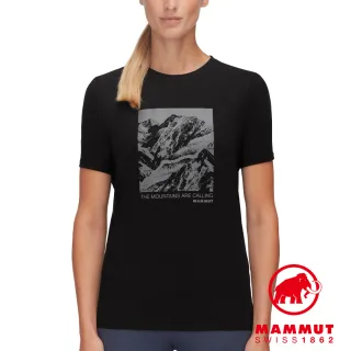 【Mammut 長毛象】Mammut Core T-Shirt Panorama W 輕便機能短袖T 女款 黑色 #1017-04080(網路獨家限定)