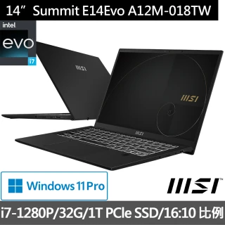 【MSI 微星】Summit E14Evo A12M-018TW 14吋商務筆電(i7-1280P/32G/1T SSD/Win11 Pro)