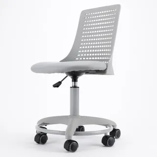 【特力屋】傑越塑鋼椅/辦公椅/中背椅 灰 ML-2137A