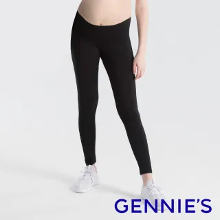 【Gennies 奇妮】FITNESS蜜桃輕托孕婦運動褲(黑T4J08)