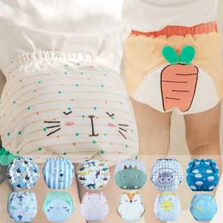 【韓國 BebeZoo】動物臉造型六層紗寶寶學習褲/尿布褲2件組(5款可選)