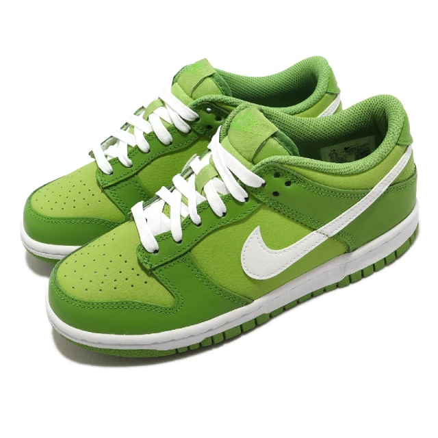 NIKE 耐吉【NIKE 耐吉】休閒鞋 Dunk Low GS 大童鞋 女鞋 綠 白 葉綠素 Chlorophyll(DH9765-301)