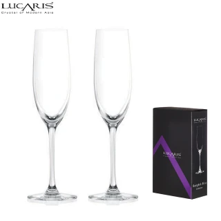 【LUCARIS】無鉛水晶香檳杯 180ml 2入禮盒組 BK系列(香檳杯)