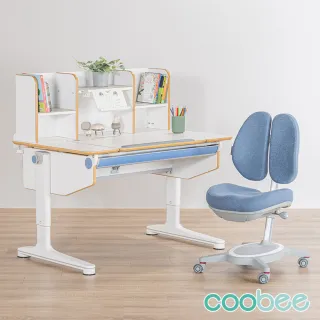 【SingBee 欣美】coobee U板型成長機能桌椅組(CB-603/132雙背椅/兒童成長桌椅組/成長書桌椅/潔菌板)