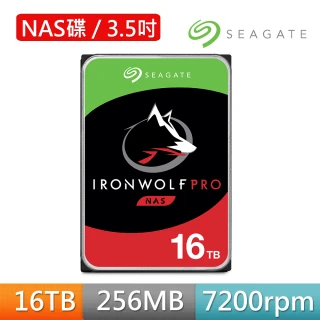 【SEAGATE 希捷】那嘶狼 IronWolf Pro 16TB 3.5吋 7200轉 NAS硬碟 含3年資料救援(ST16000NE000)