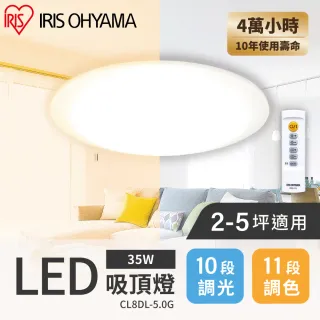 【IRIS】LED圓盤吸頂燈 5.0系列 可調光/可變色 CL8DL(4坪適用/可調光/可變色/遙控開關)