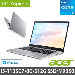 【贈Office 2021】Acer A514-54G 14吋輕薄筆電(i5-1135G7/8G/MX350 /512G SSD/Win11)