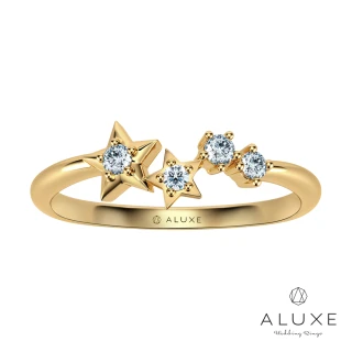 【ALUXE 亞立詩】Shine系列10K 星願0.06克拉鑽石戒指
