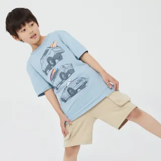 【GAP】男童 輕薄印花運動短袖T恤(854543-冰藍色)