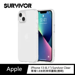 【Griffin】iPhone 13 6.1” Survivor Clear 軍規1.8米防摔保護殼 透明(iPhone 13 保護殼)