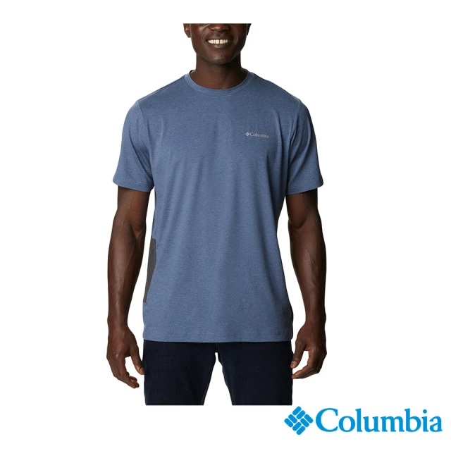 Columbia 哥倫比亞【Columbia 哥倫比亞】男款-UPF50快排短袖上衣-深藍(UAE96210NY / 2022年春夏品)