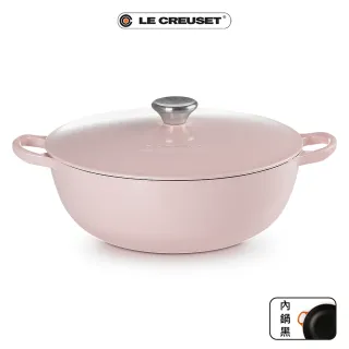【Le Creuset】琺瑯鑄鐵鍋媽咪鍋28cm+餐盤22cm-2入