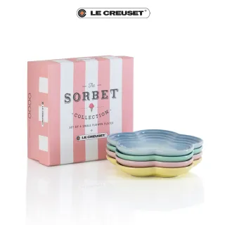 【Le Creuset】雪酪系列花型盤-小-4入