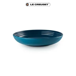 【Le Creuset】瓷器義麵盤22cm(湖水藍-無盒)