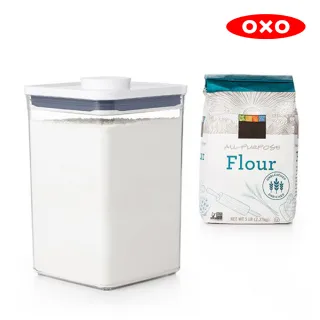 【美國OXO】POP按壓保鮮盒大正方超值3件組(密封罐/收納盒)