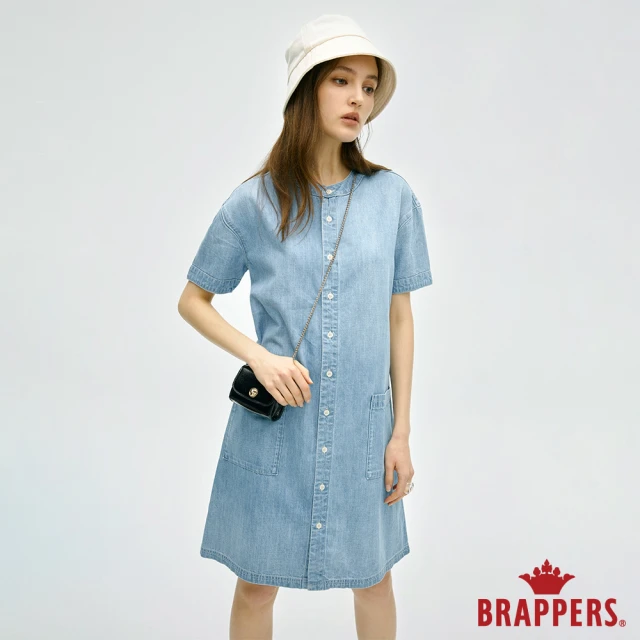 【BRAPPERS】女款 Boy friend系列-全棉短袖洋裝(淡藍)