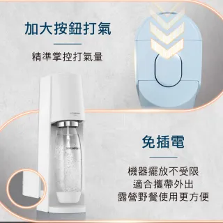 【Sodastream】TERRA 自動扣瓶氣泡水機 純淨白/迷霧藍(2022快扣鋼瓶機型新上市)