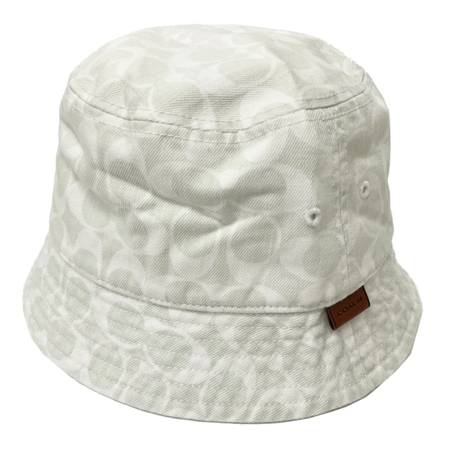 COACH【COACH】經典C LOGO織布漁夫帽(白)