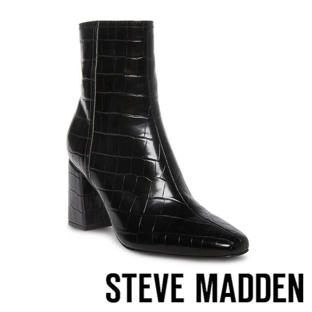 steve madden SABINE 麂皮尖頭細跟短靴(黑