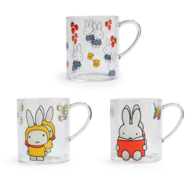 【Miffy 米飛】米飛兔耐熱玻璃杯330ml(平輸品)