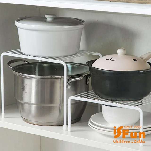 【iSFun】廚房收納＊鐵製碗盤水槽櫥下置物架(大號白)