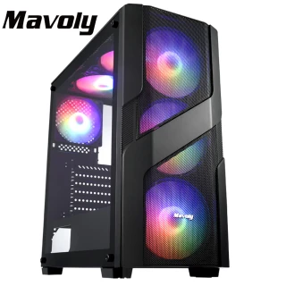 【Mavoly 松聖】芒果 水果系列-電腦機殼 可開關RGB燈效機箱(附ARGB定光風扇x6)