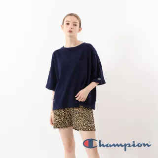 【Champion】Womens口袋短Tee-深藍色