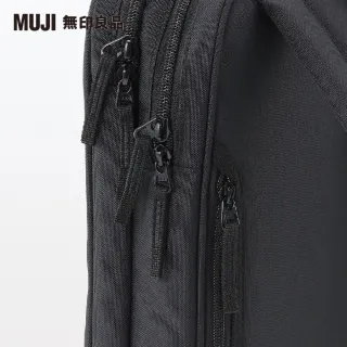 【MUJI 無印良品】可減輕肩膀負擔撥水加工聚酯纖維附PC收納後背包(黑色)