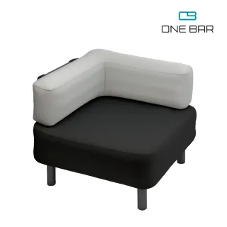 【ONE BAR 玩吧】行動充氣沙發 L type 黑坐墊系列(戶外休閒椅)