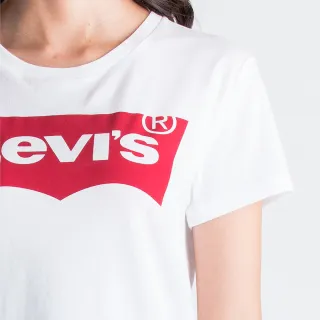 【LEVIS】女款 短袖T恤 / 修身版型 / 經典Logo 白-熱賣單品