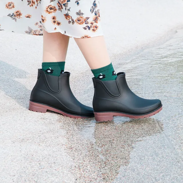 花見小路 手製鞋 現貨時尚短筒雨晴兩用高質感霧面雨靴 防水 短筒 雨靴 雨鞋 靴子 Momo購物網