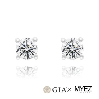 【MYEZ】GIA 60分八心八箭天然真鑽石18K金耳環耳釘 附18K金耳束 低謂奢華(30分×2粒天然真鑽)